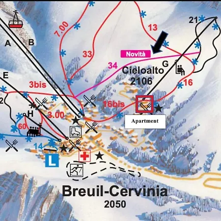 アパート Monolocale La Terrazza Sulla Neve-cervinia ブレウイル・チェルヴィナイア